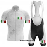 2020 Maillot Ciclismo Italie Blanc Manches Courtes et Cuissard (2)